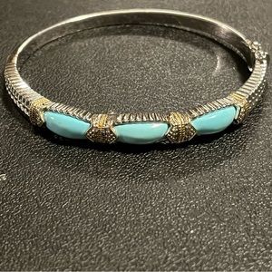 SOLD Gorgeous multi stone turquoise vintage 925 sterling silver bracelet